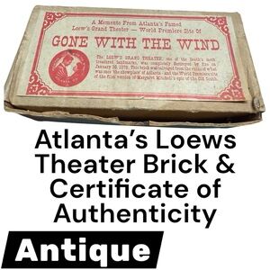 Gone With The Wind Theater Brick & Certificate